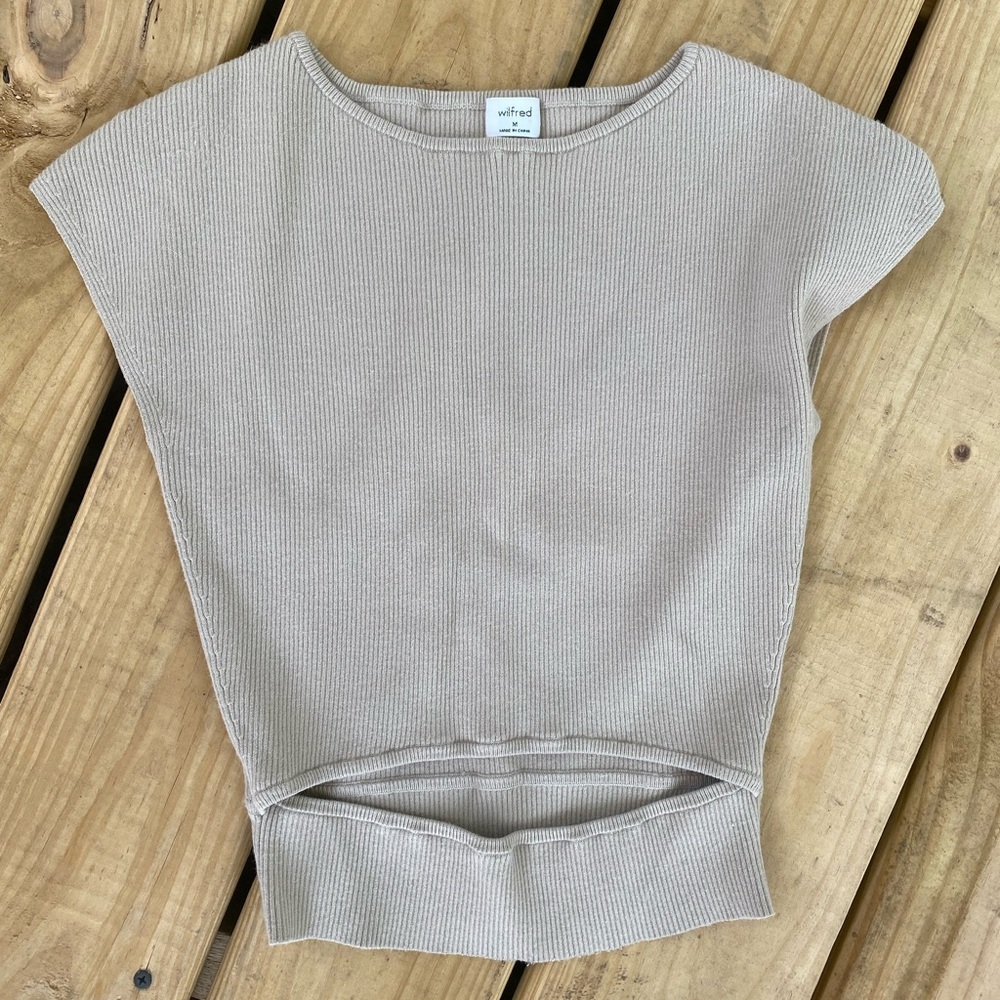 Wilfred Beige Ribbed Women's Top
